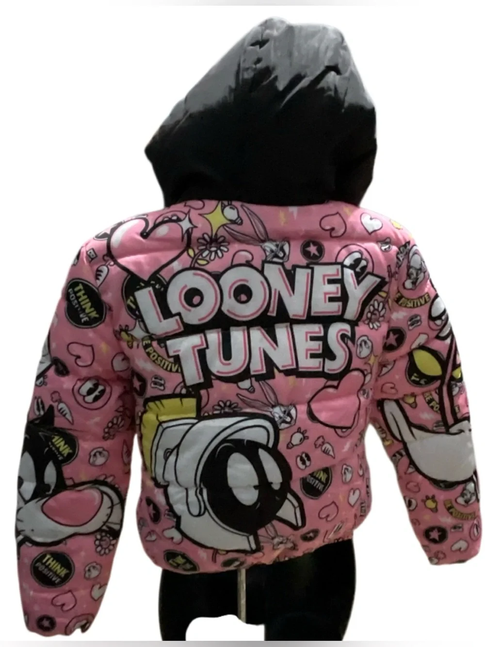 Looney Tunes Members Only Hoodie Puffer Coat Girl Sherpa Lined Bugs Bunny